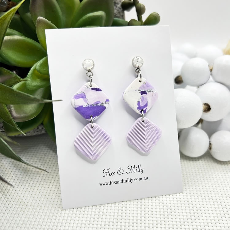 violet and purple earrings