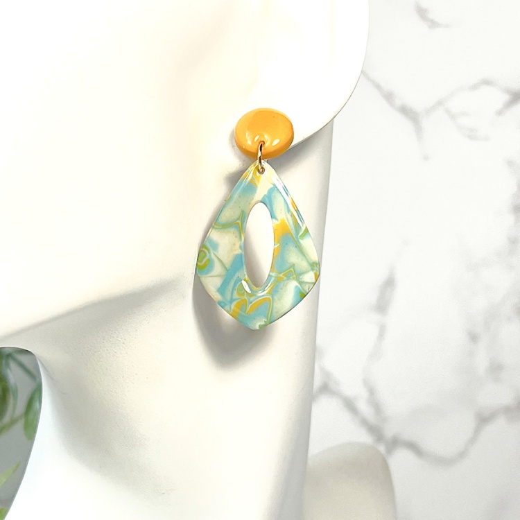 Marble clay earrings – CACHI jewelry